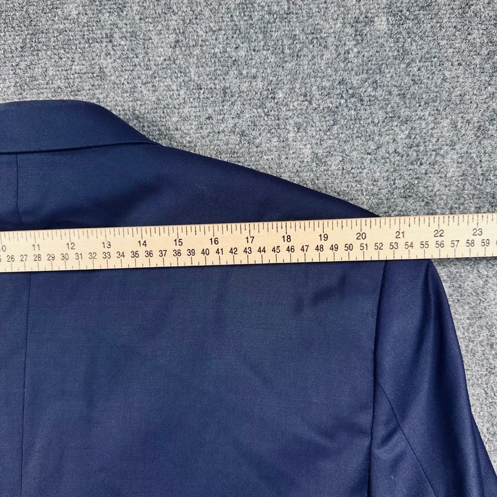 Lauren Ralph Lauren 2 Piece Suit 48L 42x32 Navy Blue Wool Blend Pleated Pant